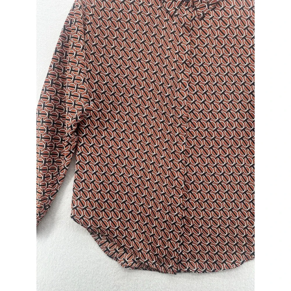 EXPRESS Brown Black Button Down Long Sleeve Shirt‎ Size XS Multicolor